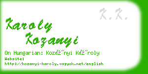 karoly kozanyi business card